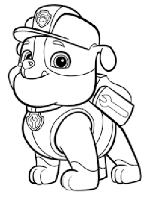 Kolorowanka pies Rubble z Psi Patrol